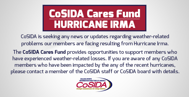 CoSIDA Seeks Updates On Members Affected By Hurricane Irma